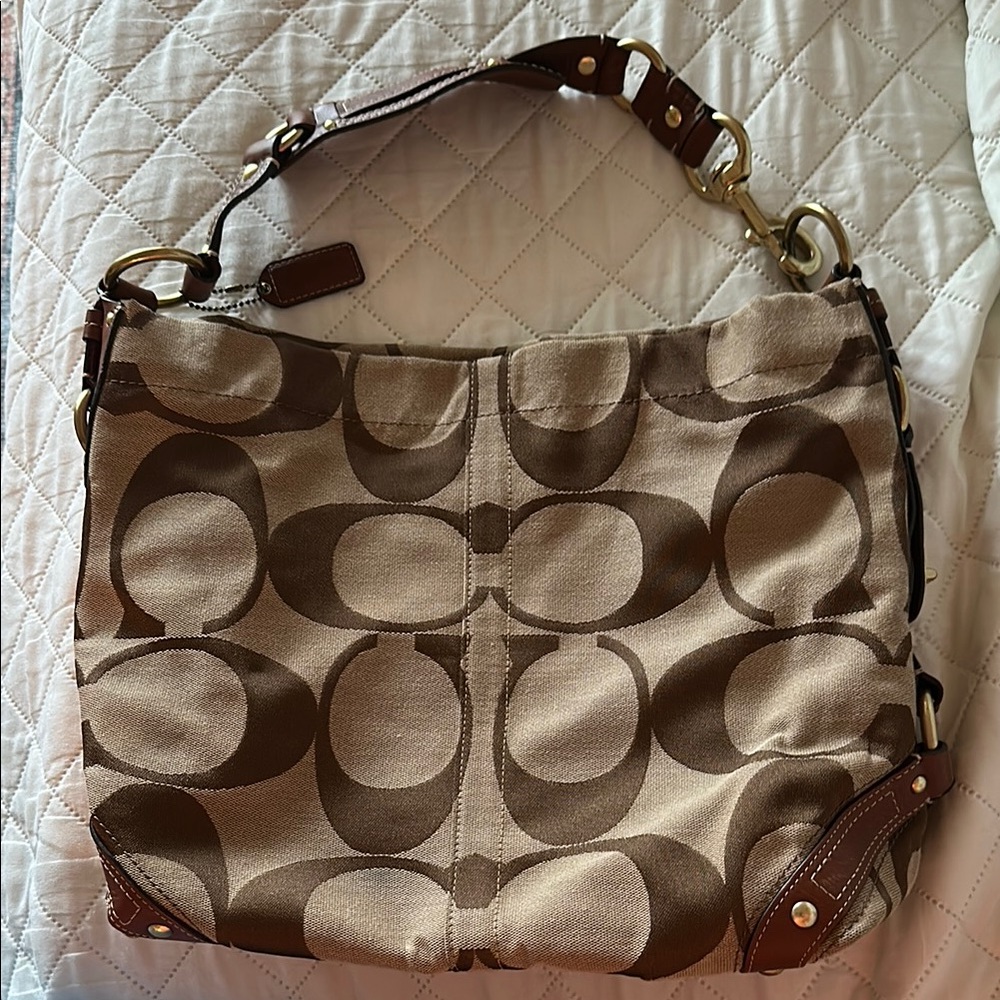 Coach Brown Logo Shoulder Bag